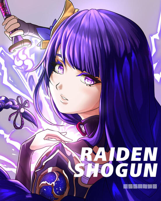 Fanart of Raiden Shogun of Genshin Impact
